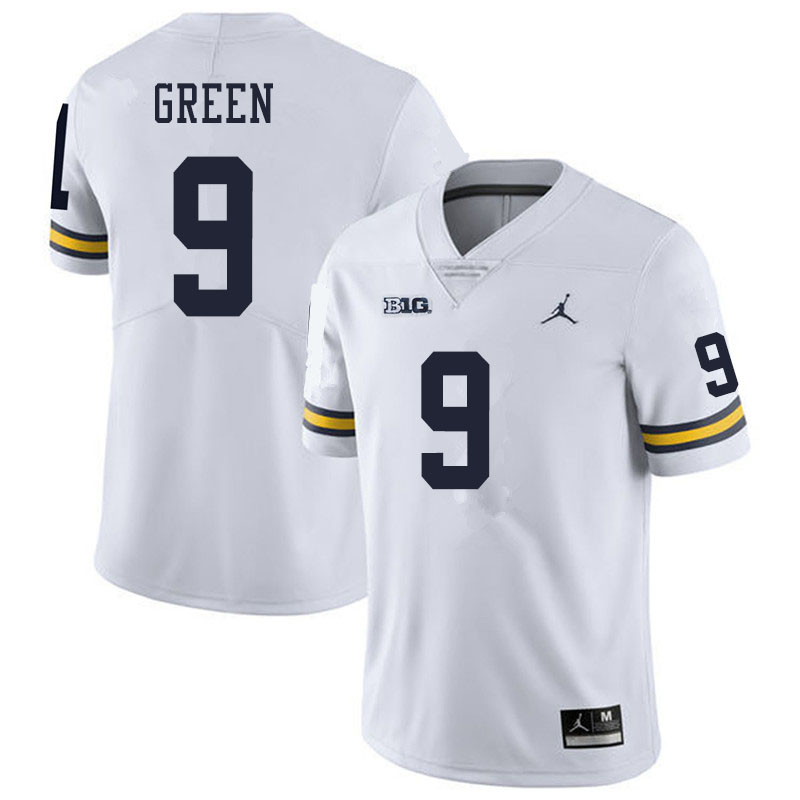 Men #9 Gemon Green Michigan Wolverines College Football Jerseys Sale-White